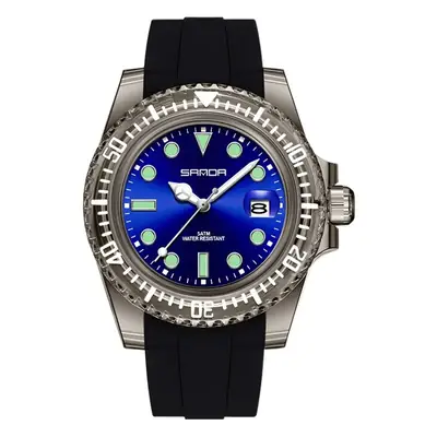 Sanda White Analog Watch with Calendar & Green Dial