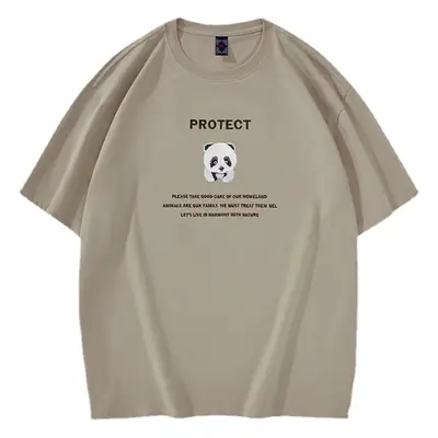 Men Cotton Panda Print T-Shirt Black 2023