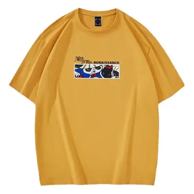 Men's Black National Panda Embroidered T-Shirt 2023