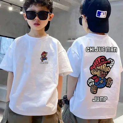 Kids Cotton T-Shirt Black Mid Size Summer Wear