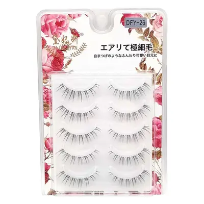 5 Pairs False Eyelashes Natural Dovetail Cross Design