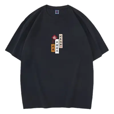 Men Yellow Embroidered Cotton T-Shirt Loose Fit