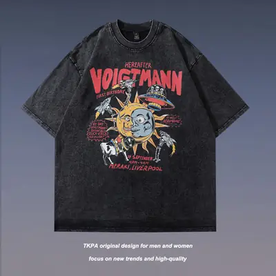 American Retro Voil Man T-Shirt Men Women Dark Gray