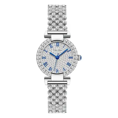 Full Diamond Women's Quartz Watch with Silver Bracelet