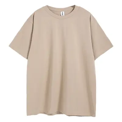 Men Brown Cotton T-Shirt Shoulder Short Sleeve