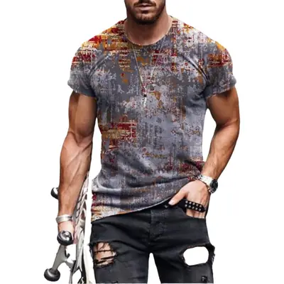 2025 Men's Abstract Printed T-Shirt Street Casual Wear