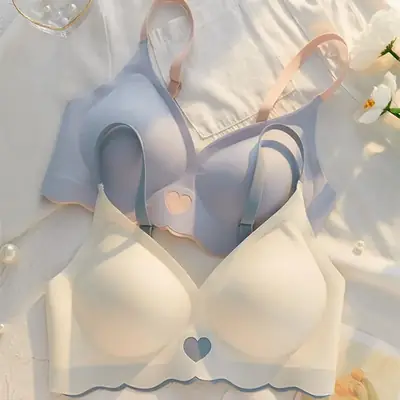 Wireless Bra with Lace Trim for Women