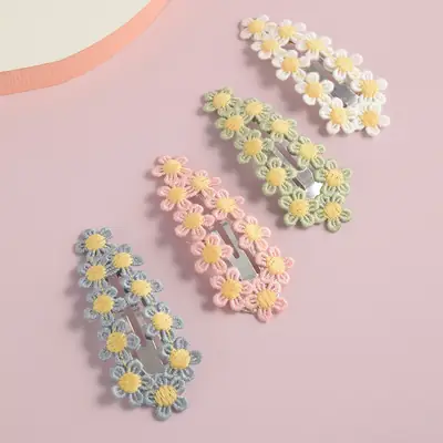 Cute Pom Pom Hair Clips for Girls Korean Style