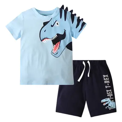 Kids Tiger Print T-Shirt Shorts Set Black