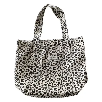 Vintage Leopard Print Canvas Shoulder Bag for Women