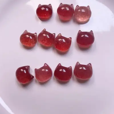 Natural Red Crystal Cat Head Pendant for Men Women