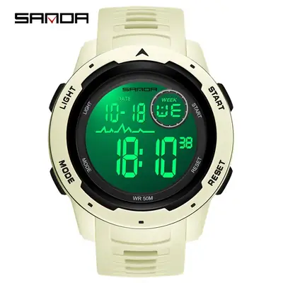 Sanda Red Digital Watch for Men Women Sports Wear