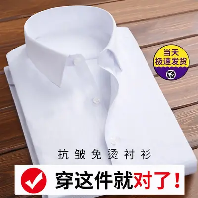 Men's Pink Stretch Shirt Long Sleeve Anti-Wrinkle