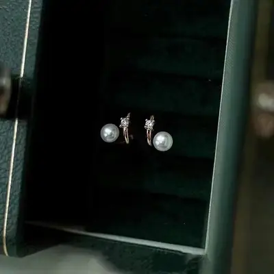 14K Gold Pearl Earrings for Women Elegant Jewelry