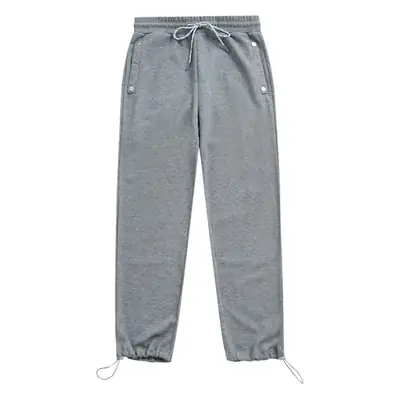 Dengjue Men's Split Suede Jogger Pants Grey Brown Black