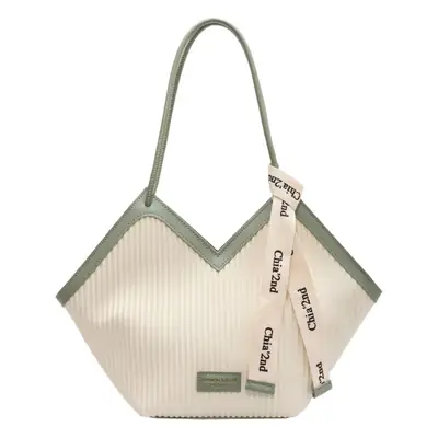 Women's Large Capacity Jersey Striped Shoulder Bag