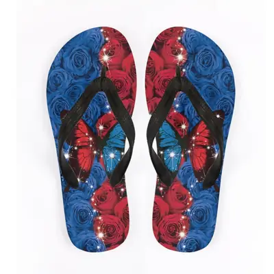 Foreign trade 2023 summer new flip-flops for men and women butterfly pattern clip toe beach slippers to map design