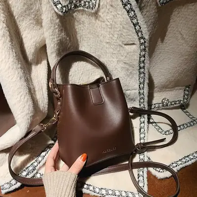Korean Style Brown Shoulder Crossbody Bag for Women