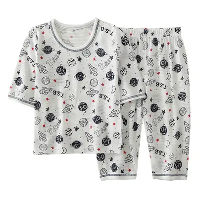 Baby Boys Cotton Printed T-Shirt & Pants Set White