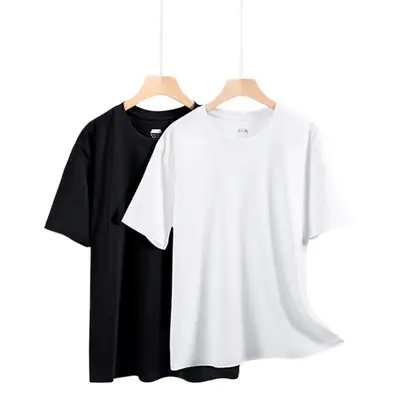 Men's Black Cotton 3Pc Short Sleeve Summer T-Shirt