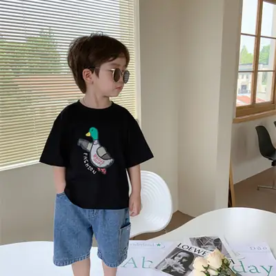 White Cartoon Smiley Baby Boys Top Short Sleeve