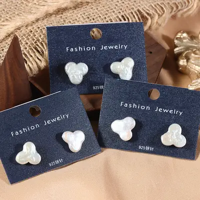 Cute Pearl Earrings S925 Sterling Silver Special Shape