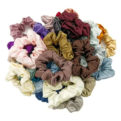 Black Silk Hair Scrunchie Medium Size 3.5cm
