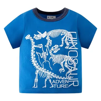 Blue Dinosaur Graphic Kids T-Shirt 2026 Summer