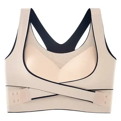 Seamless Bra with Front Buckle & Cross Back Design