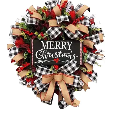 Christmas Letter Wreath American Decor Door Hanging