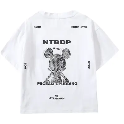 2025 Summer Boys T-Shirt White Purple Graphic Casual Top