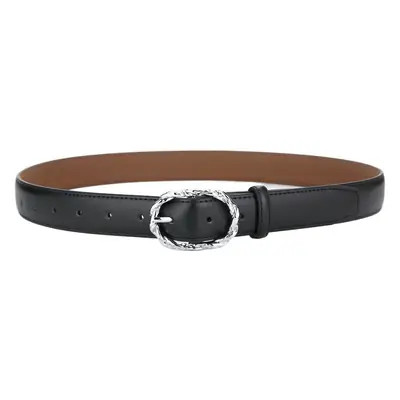 Women's Brown Cowhide Buckle Belt with Chain