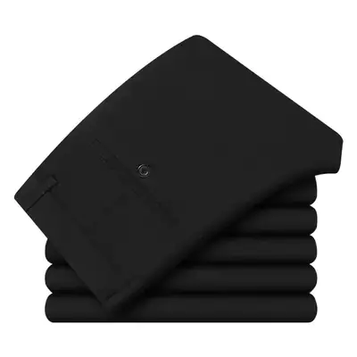 Men's Black Fleece Lined Stretch Trouser Set
