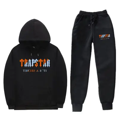 Trapstar Letter Printed Hoodie & Pants Set Maroon