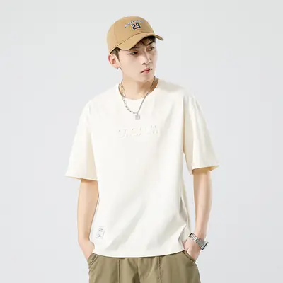 Xuan Haipeng Men's Grey Heavyweight T-Shirt Short Sleeve