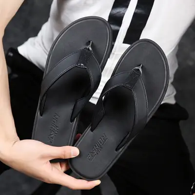 2022 New Men Black Korean Sandals Summer