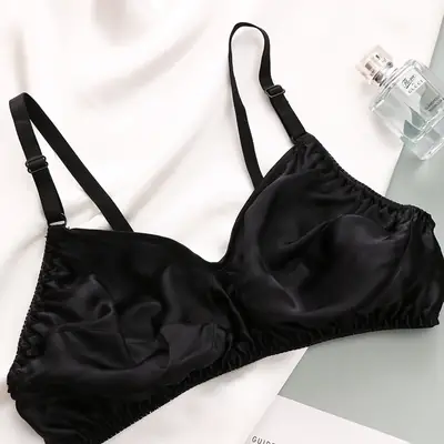 Silk Bra, Thin Mulberry Silk Bra, No Rims, No Sponge, Comfortable and Breathable Large Size Bra, Seamless Intimates for Women