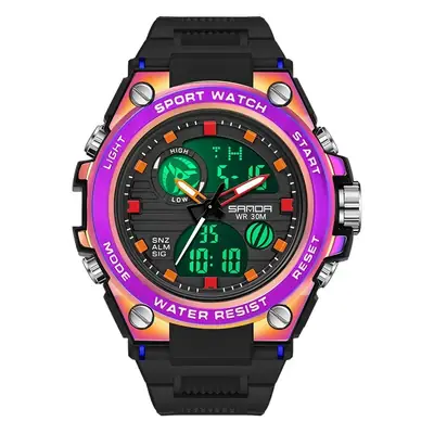 Men's Dual Display Waterproof Sport Watch Black