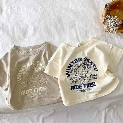 2024 Winter Skate New Kids T-Shirt Cream South Korea