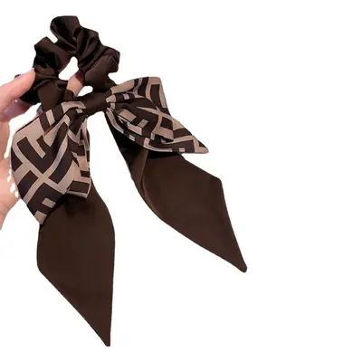 Black Patterned Low Ponytail Hair Band for Women