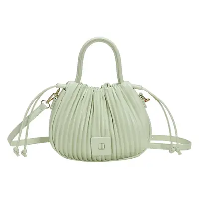 Pink Pleated Bucket Bag for Women