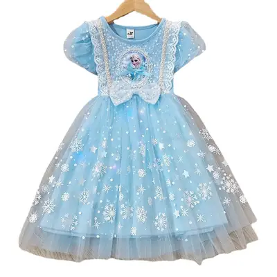 Elsa Princess Dress for Girls, Children's Day Performance Costume, Frozen Elsa Dress, Factory Direct Wholesale