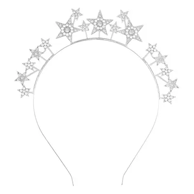 Zinc Alloy Star Hair Band with Diamond Five Pointed Star