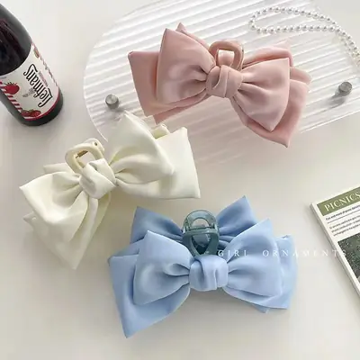 Elegant Pink Bow Hairpin for Women