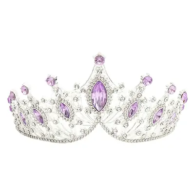 Purple Crystal Bridal Crown Hair Accessory