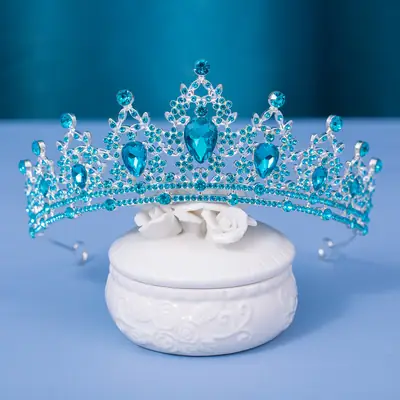 Princess Crown with Purple Rhinestones for Bridal Hair Accessories