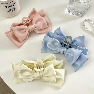 Women's Large Shark Hair Clip with Bow Design