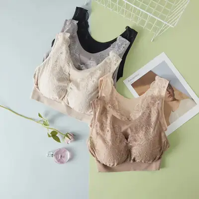 Wire-Free Sleep Bra for Women, Latex Cups, Zero Pressure