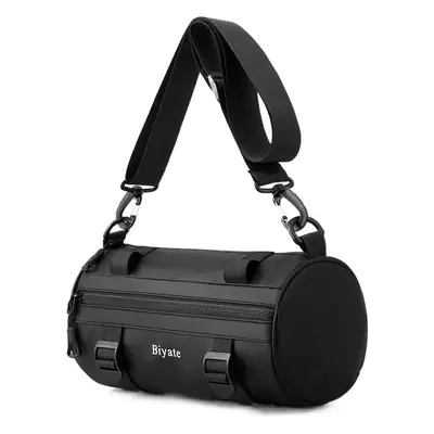 Men's Black Cylinder Shoulder Bag Hong Kong Style