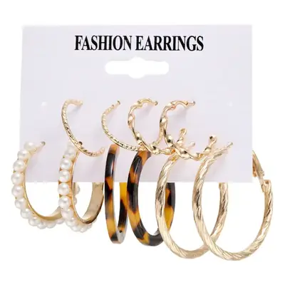 5 Pair Fashion Earrings Set for Women